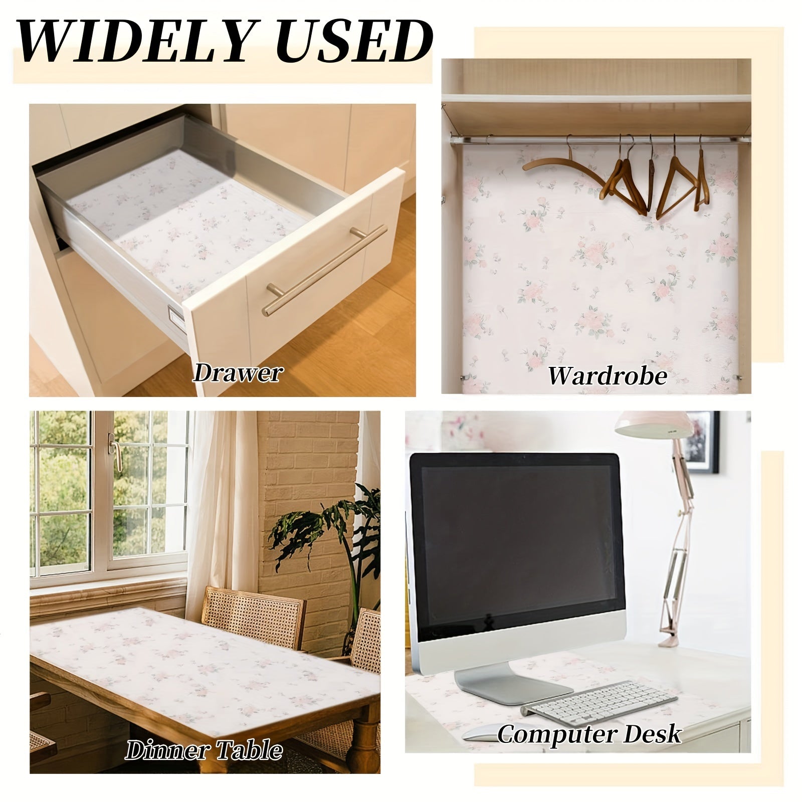 Non-Slip Washable Shelf Liner for Kitchen Cabinets Drawers Refrigerator Locker Desk