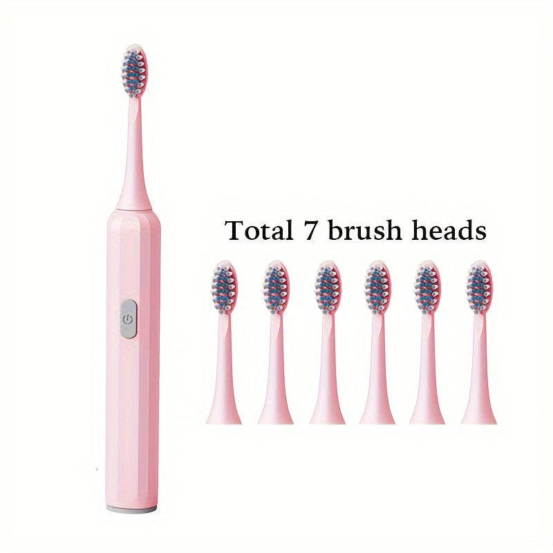 Uniseks AA batareyka bilan ishlaydigan elektr tish cho'tkasi, 6 ta o'rnini bosadigan boshlar bilan