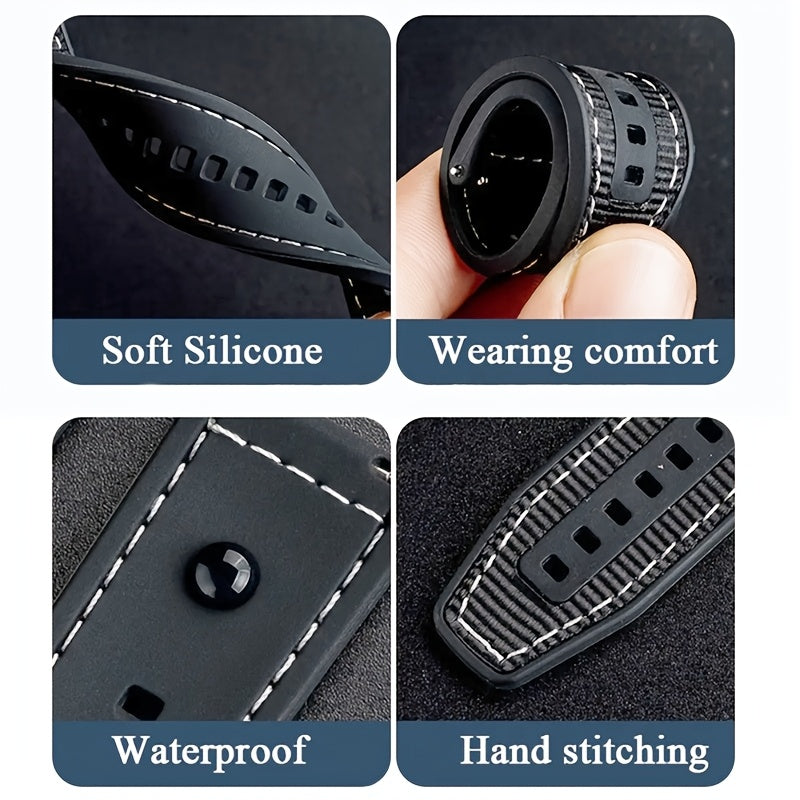 22mm Silicone and Woven Watch Strap for Smartwatches Lightweight Stylish Compatible with GT4 46mm and GT Runner