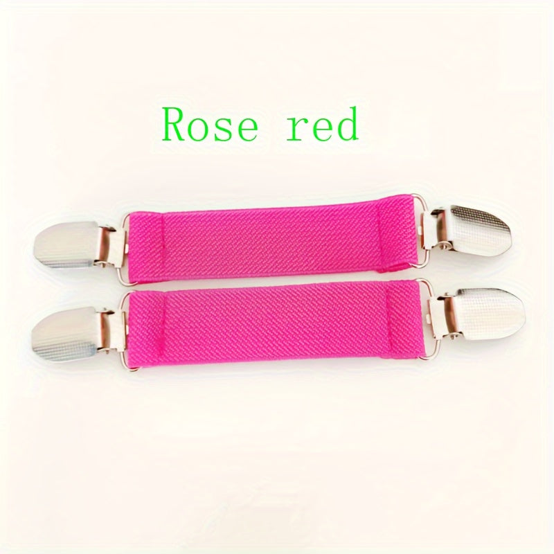 Set of 2 Nylon Elastic Bed Sheet Straps with Anti-Slip Clips for Secure Fit