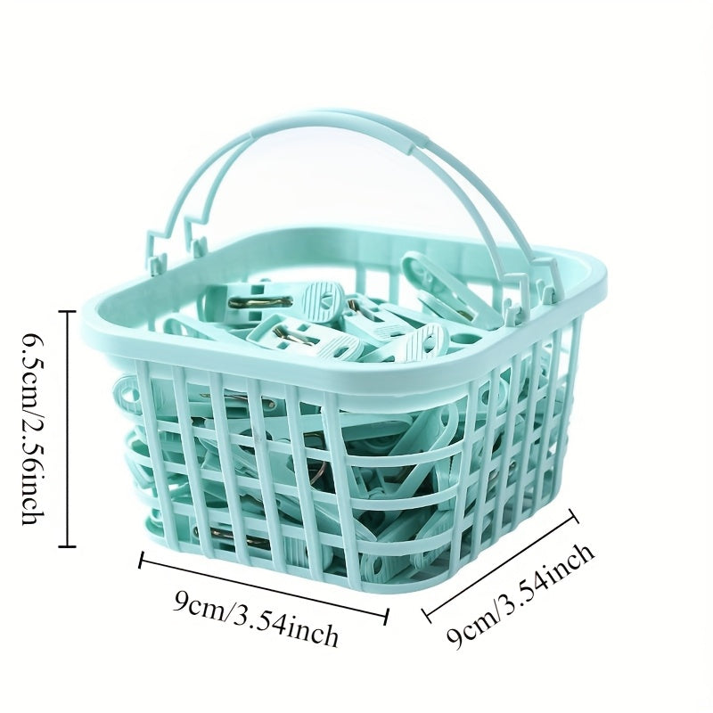 Juego de 30 pinzas de ropa de plástico con cestas para secar ropa y sábanas