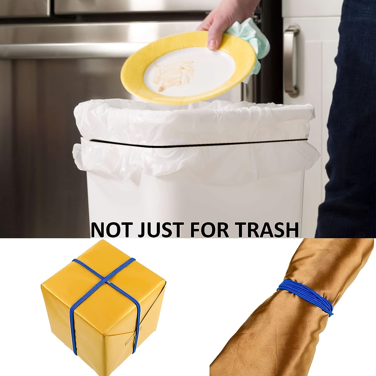 Многоцветные резиновые ремешки для мусорных баков объемом 13-113,56 л