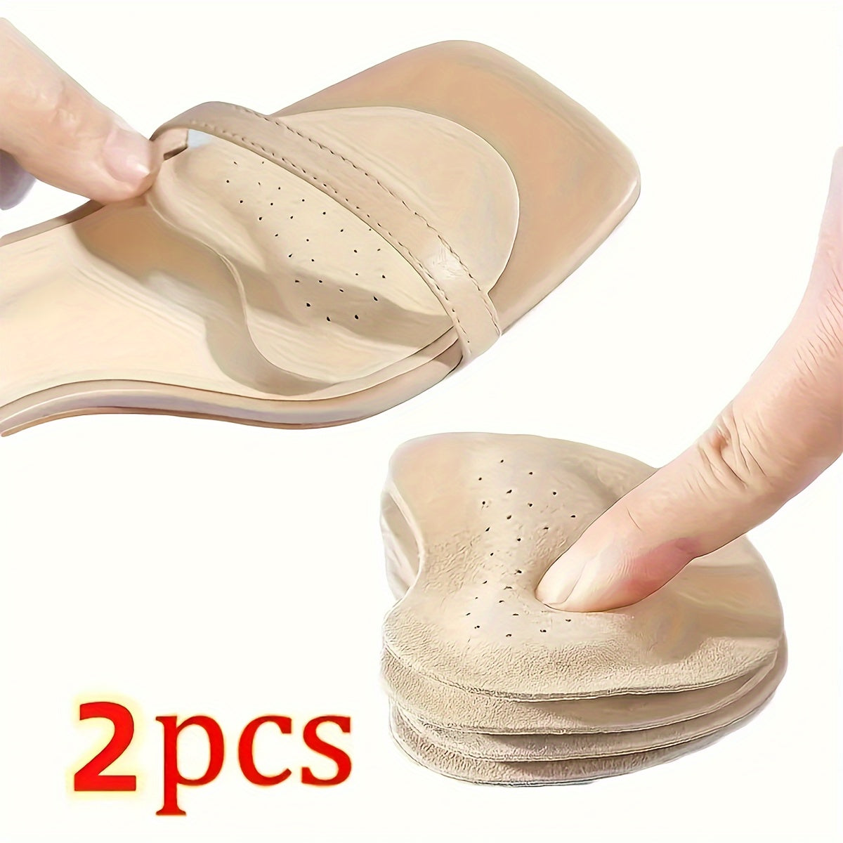 Women's High Heel Insoles Anti-Slip Forefoot Pads Soft Leather Comfortable Support