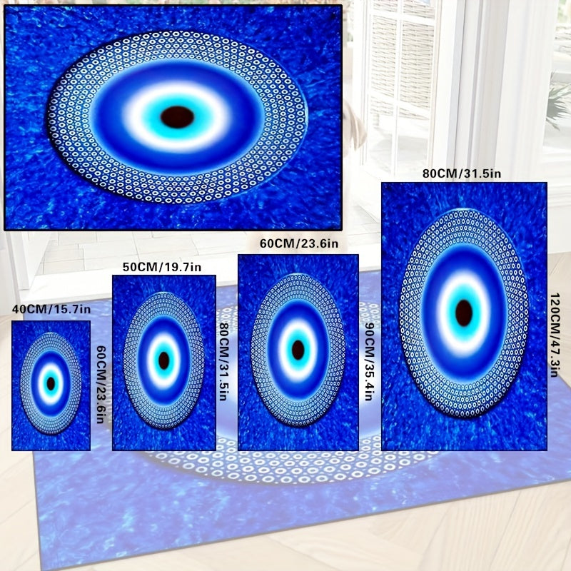 Koʻk Yovuz Koʻz Doira eshigi mato, sirpanmaydigan, yuviladigan, ichki va tashqi, polyester