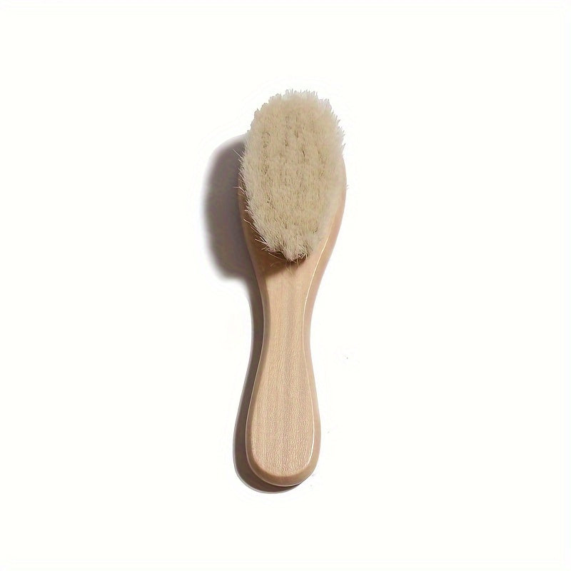 Baby Hair Brush and Comb Set for Newborns Wooden Handle Head Massager 2 Pieces