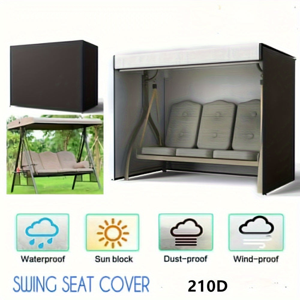 Black Waterproof Outdoor Swing Cover 220x125x170cm Polyester Dust Rain Protection