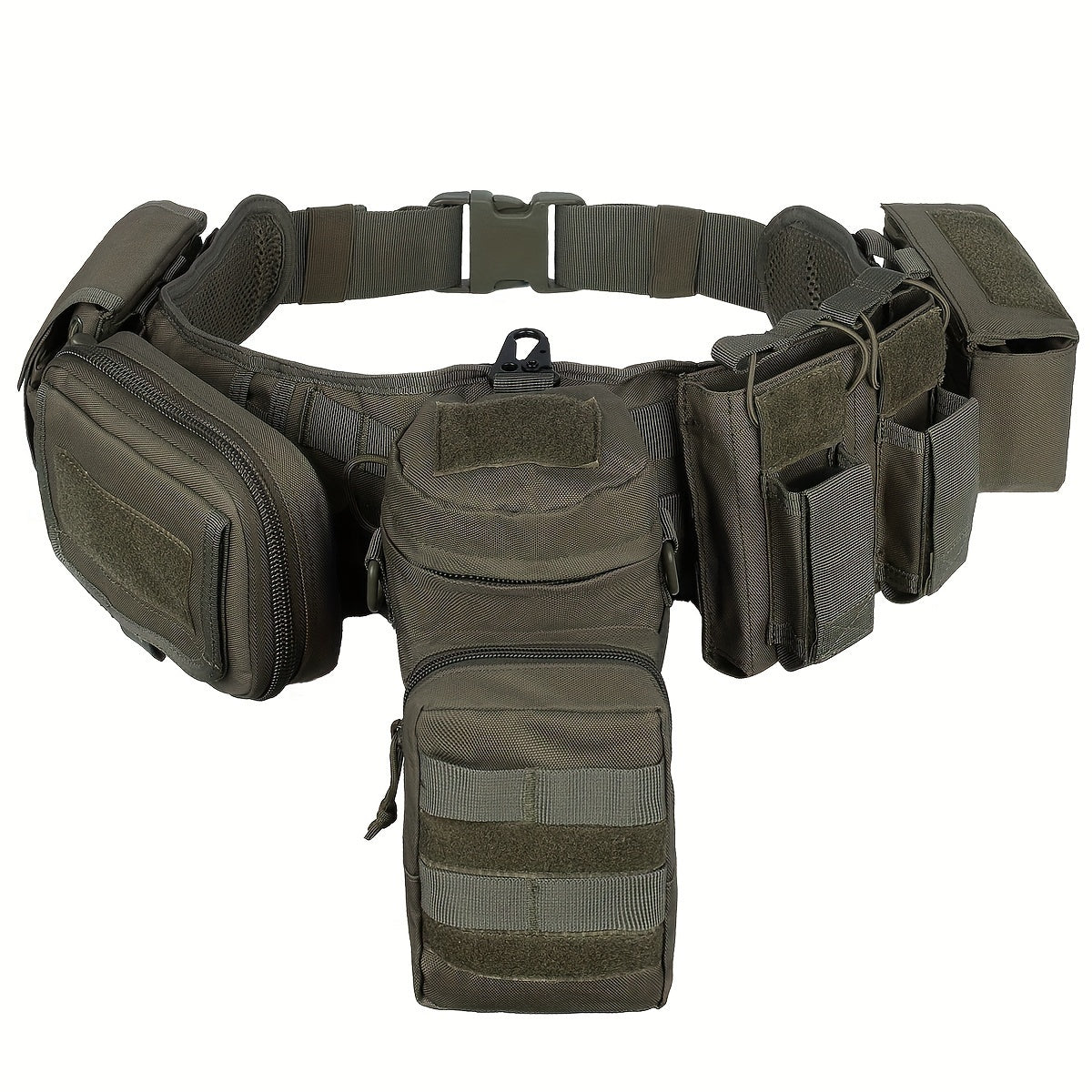 Tactical Utility Belt Set with MOLLE System Camouflage Polyester for Hunting and Fishing
