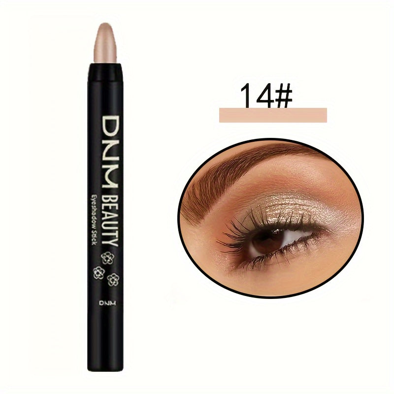 Women Waterproof Eye Shadow Stick with Rainbow Shimmer Long-Lasting Brightener