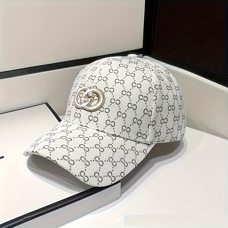 Fashionable Cotton Baseball Cap with Print Design and Sun Protection