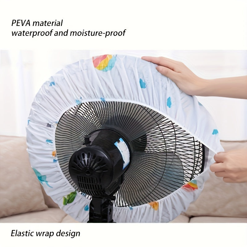 Elastic PEVA Vinyl Fan Dust Cover Waterproof Rustic Floral Wall and Floor Fan Protector