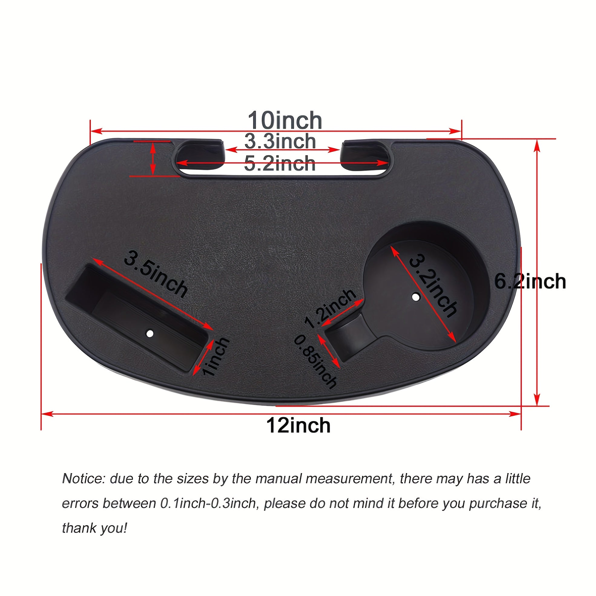 Black Folding Chair Side Table with Plastic Tray for Drinks and Snacks