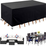 Heavy-Duty Waterproof Garden Furniture Cover for Large Outdoor Sets Black