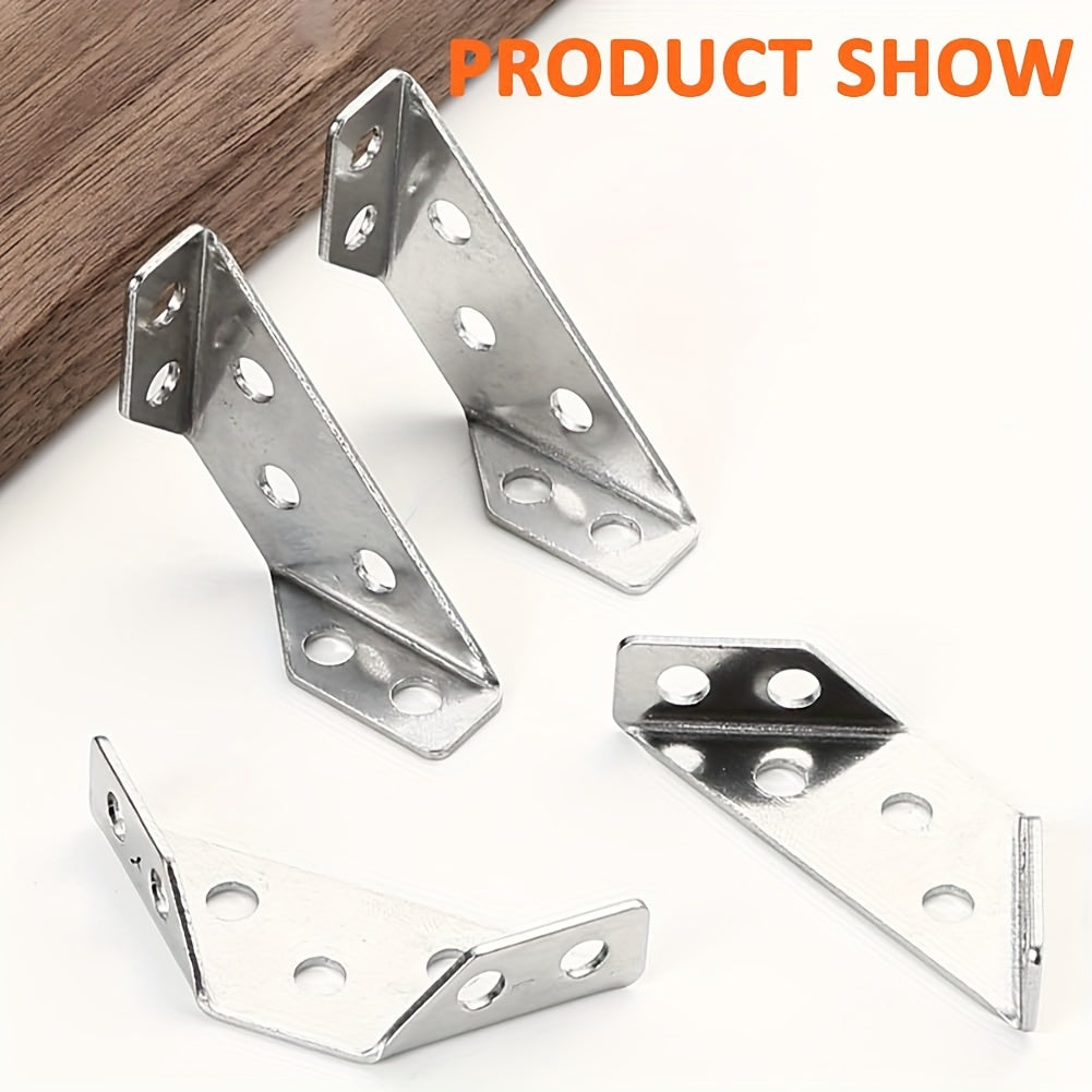 96pcs 12-Angle Steel Corner Brackets with Screws for Furniture and Woodworking
