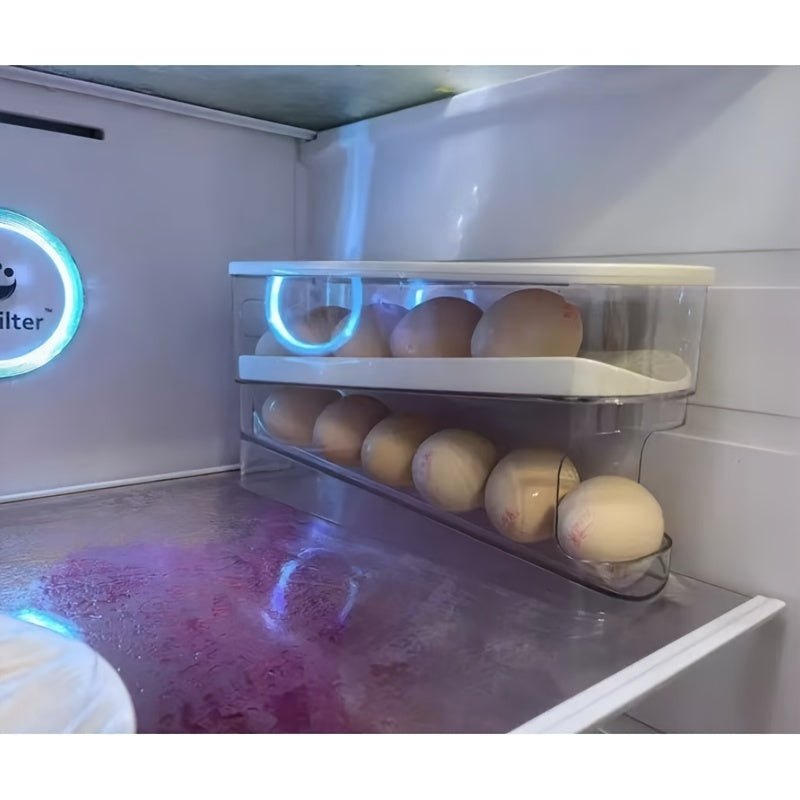 Refrigerator Egg Organizer Side Door Storage Plastic Space Saving Egg Holder