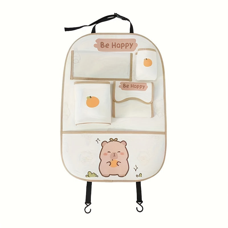 Bolalar uchun PU charm avtomobil o'rindigi tashkilotchisi, tishli tutqich va axlat qutisi bilan