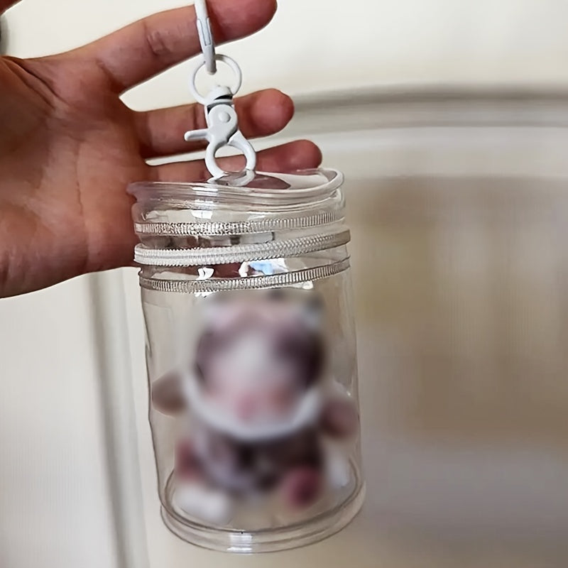 Transparent Hanging Doll Display Bag with Bubble Mart Mystery Box Design