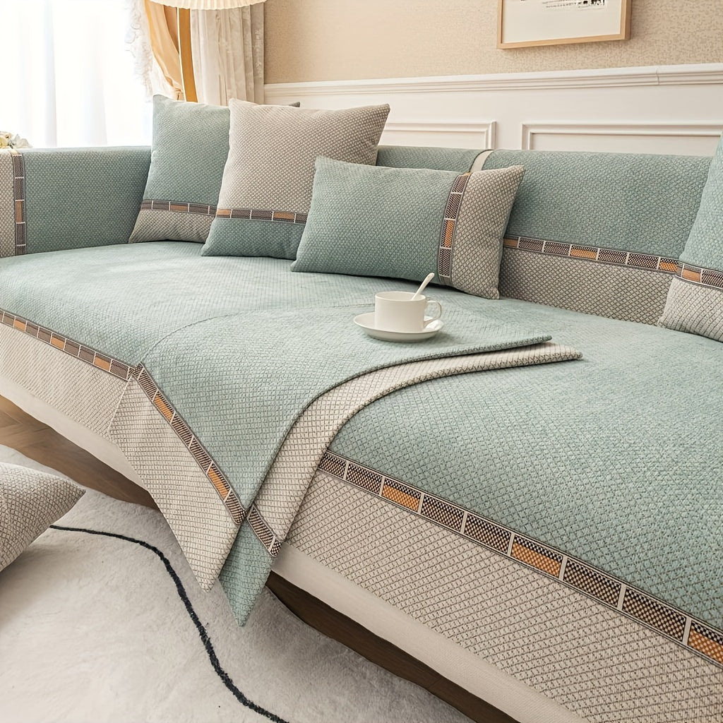 Bohemian Diamond Chenille Sofa Cover Pet-Friendly Non-Slip Protector for Home Decor