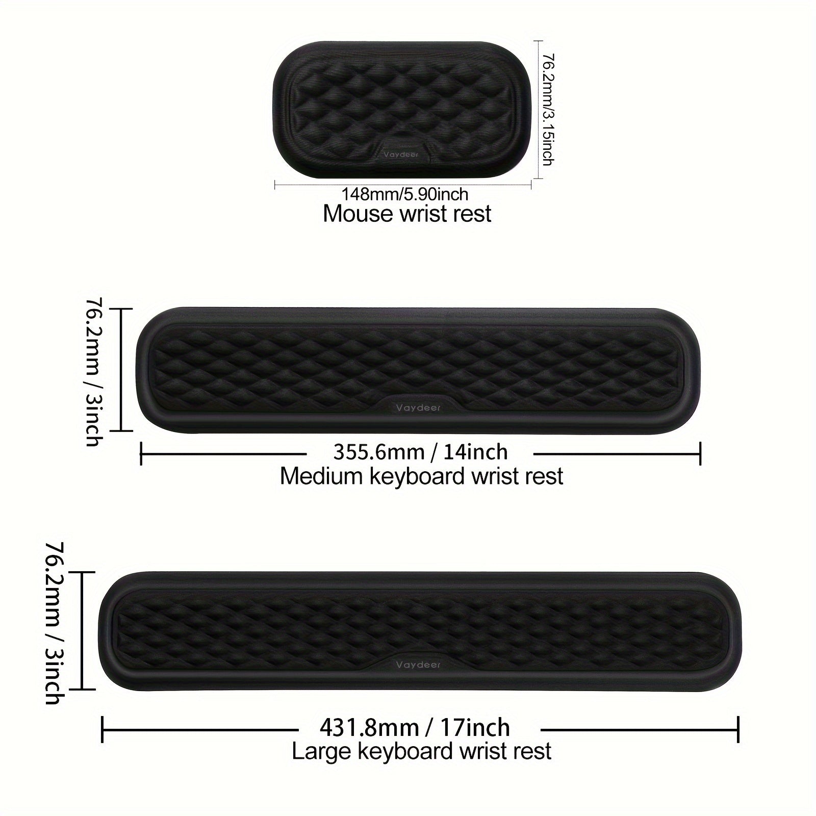 Ergonomic Wrist Rest for Keyboard and Mouse Support Memory Foam Cushion Pad