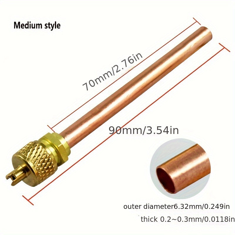 Thickened Pure Copper Refrigerator Needle Valve with One-Way Valve and Filling Nozzle