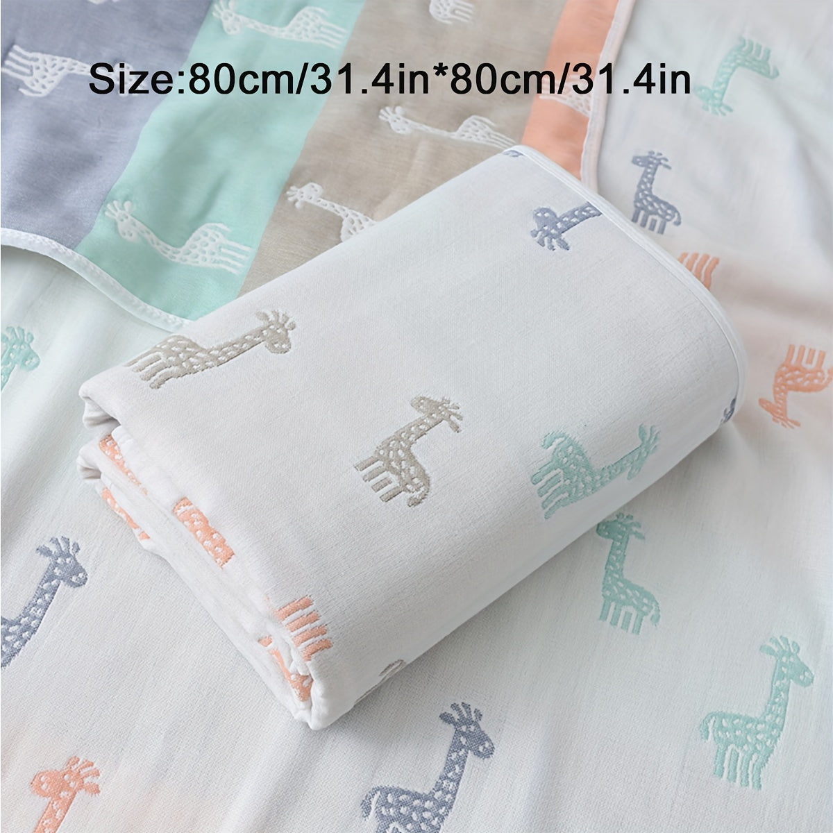 Six-Layer Gauze Baby Bath Towel with Jacquard Design for Newborns