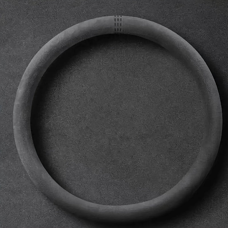 Universal Breathable PU Leather Steering Wheel Cover Anti-slip D-Shaped Round