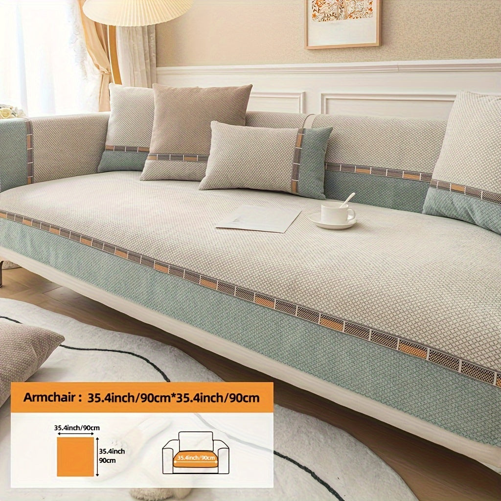 Bohemian Diamond Chenille Sofa Cover Pet-Friendly Non-Slip Protector for Home Decor