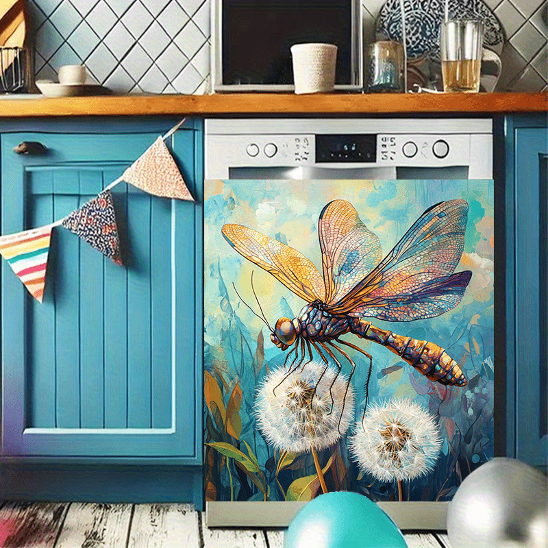 Qushchala idish-tovoq mashinasining eshigi magnit, suv o'tkazmaydigan PVC, jonli dizayn, 58.5x65 sm