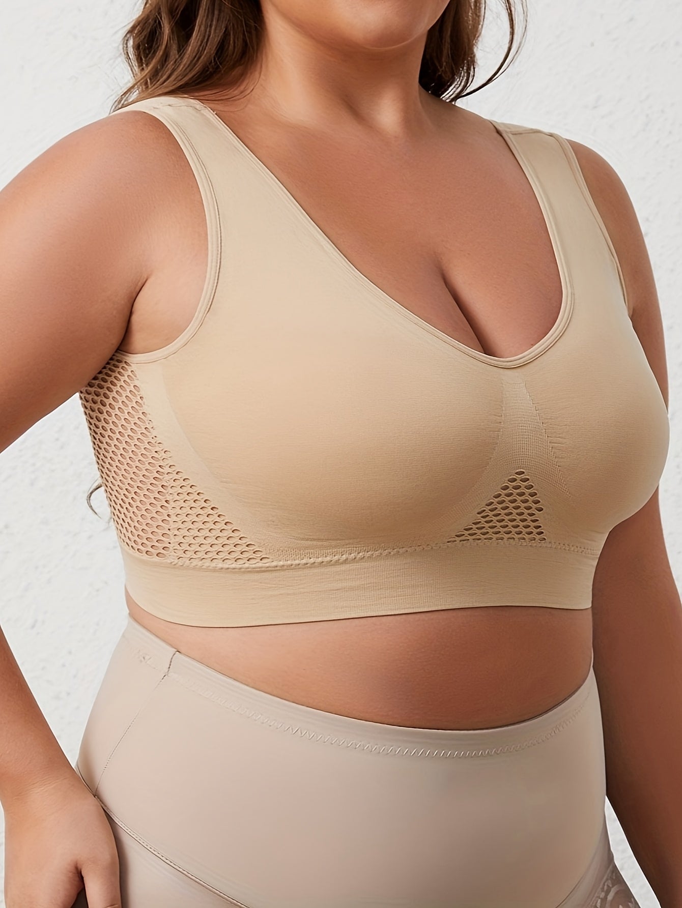 Women's Colorful Mesh Sports Bra Large Breathable Double Layer Yoga Running