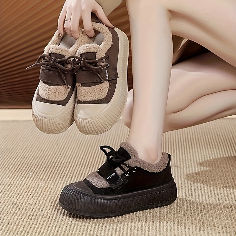 Women's Winter Boots Plush Lined Ankle Lace-Up Outdoor Comfort