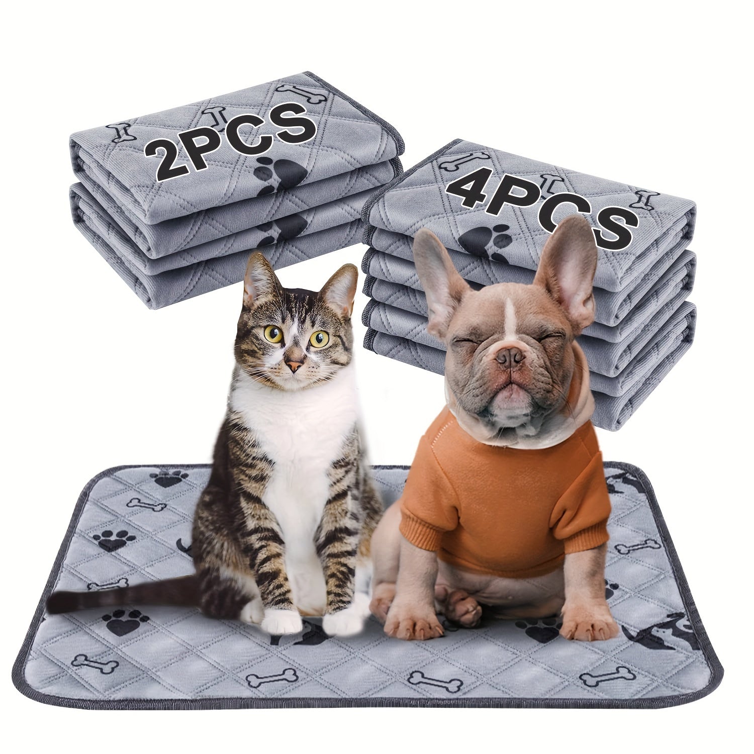 Washable Cartoon Print Dog Pee Pad Leak-Proof Absorbent Training Mat for Puppies and Cats