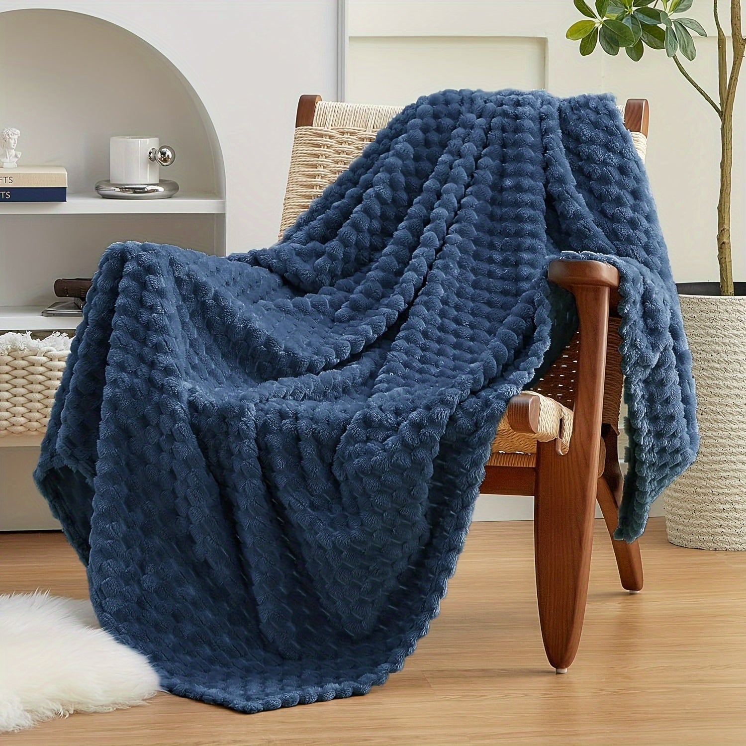 Cozy 3D Fleece Throw Blanket for Couch or Bed Large Plush Sherpa Warm