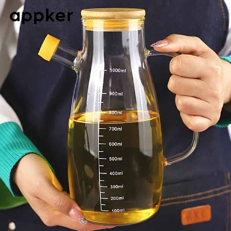 Glass Olive Oil Dispenser Bottle with Leakproof Seal for Kitchen and Outdoor Use