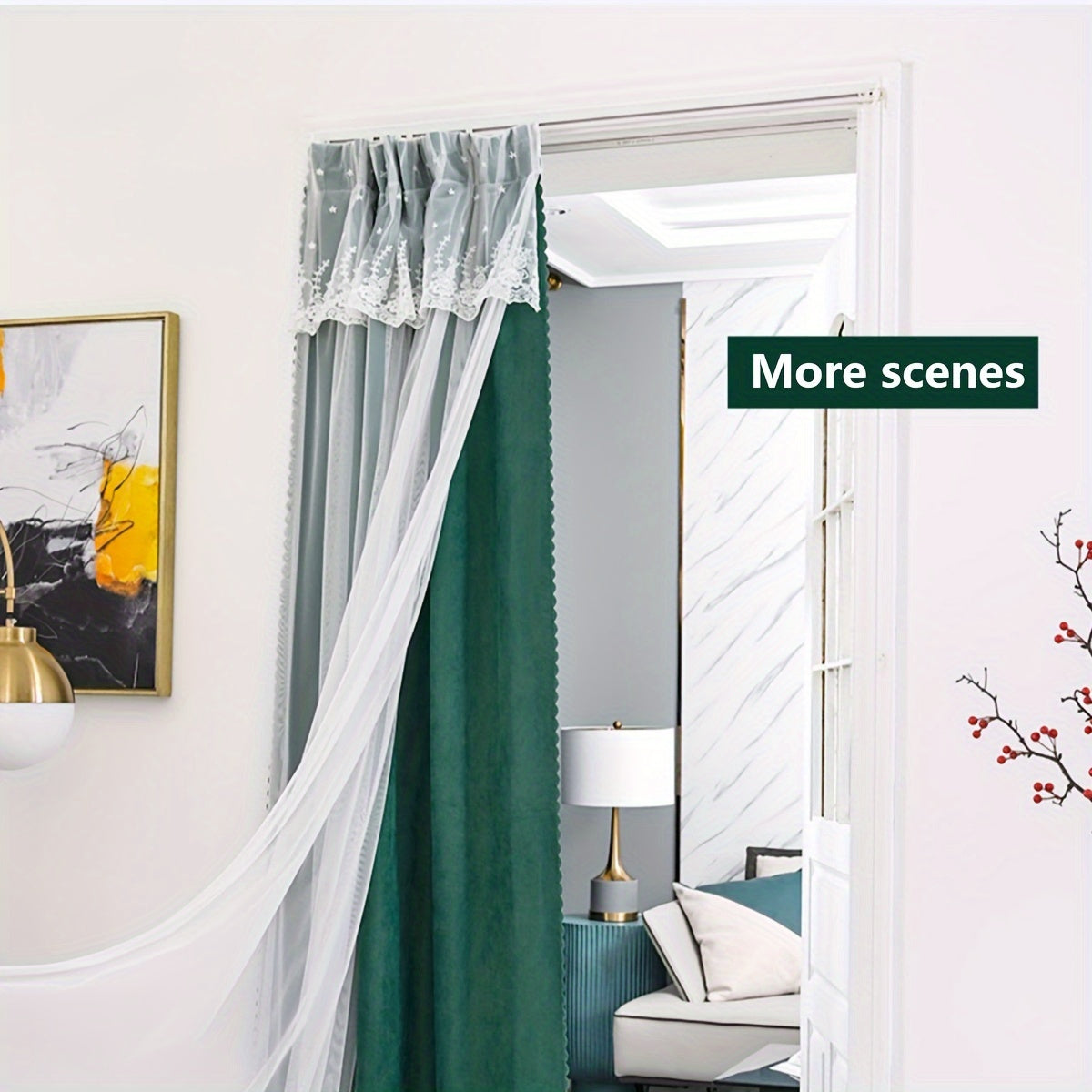 Drill-Free Curtain Track with Strong Adhesive and Silent Sliding for Bathrooms and Dorms