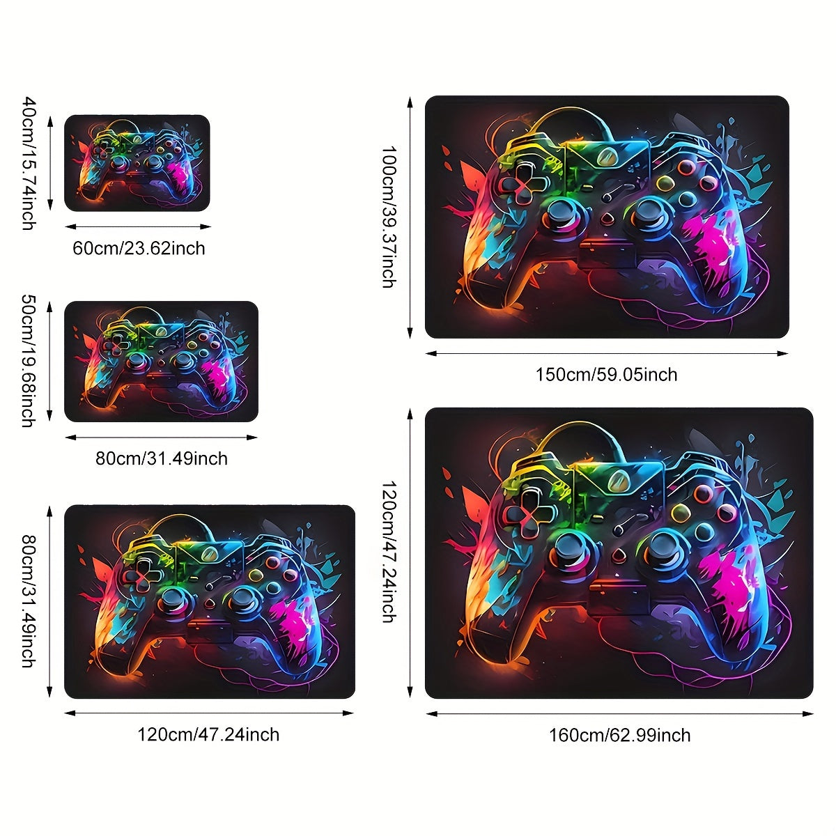 Alfombra de área para juegos duradera antideslizante con patrón de consola de videojuegos para espacios de alto tráfico