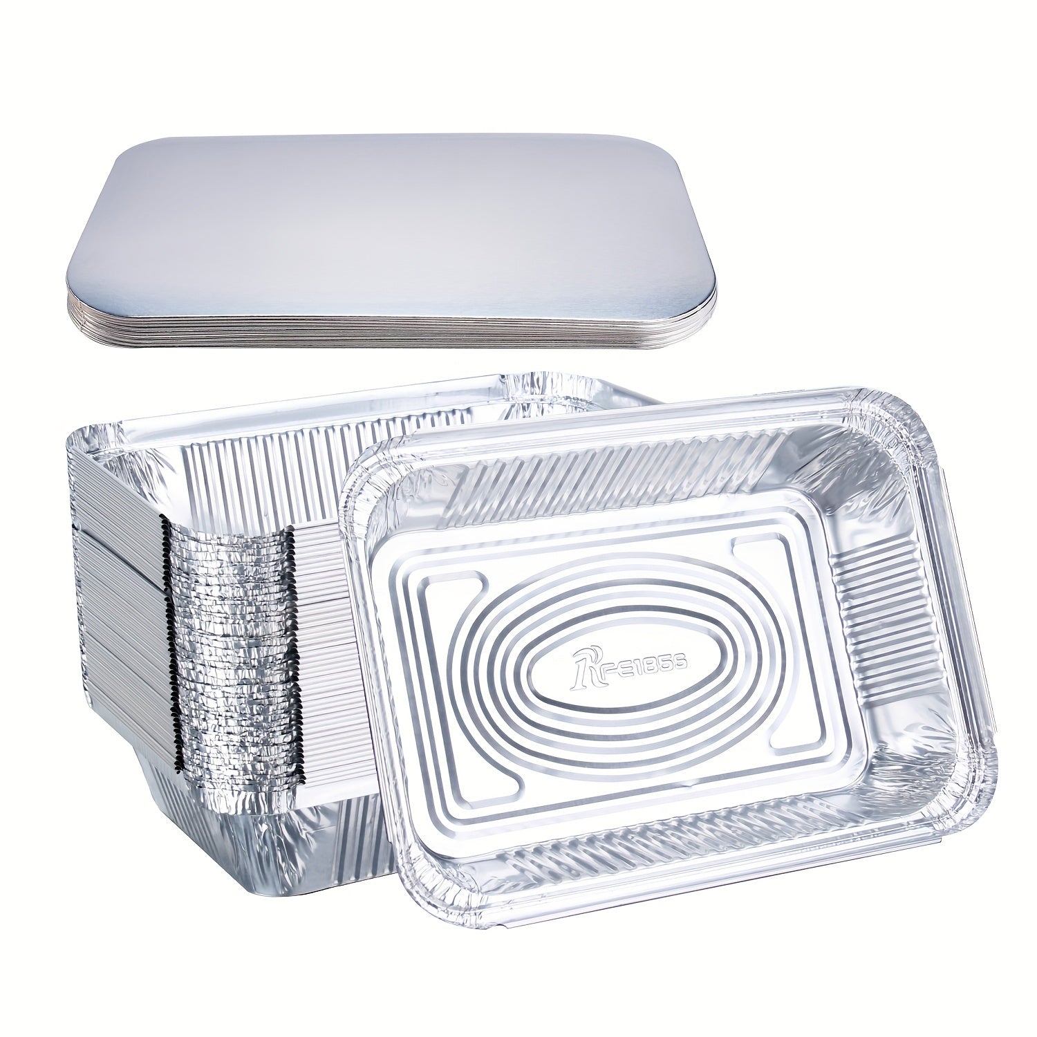 Pack of 20/50 Aluminum Foil Lunch Boxes Leak-proof Eco-friendly Disposable Food Containers for Takeaway and Picnics