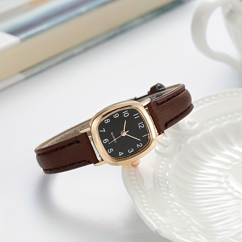 Women's Quartz Watch with PU Leather Strap and Zinc Alloy Case