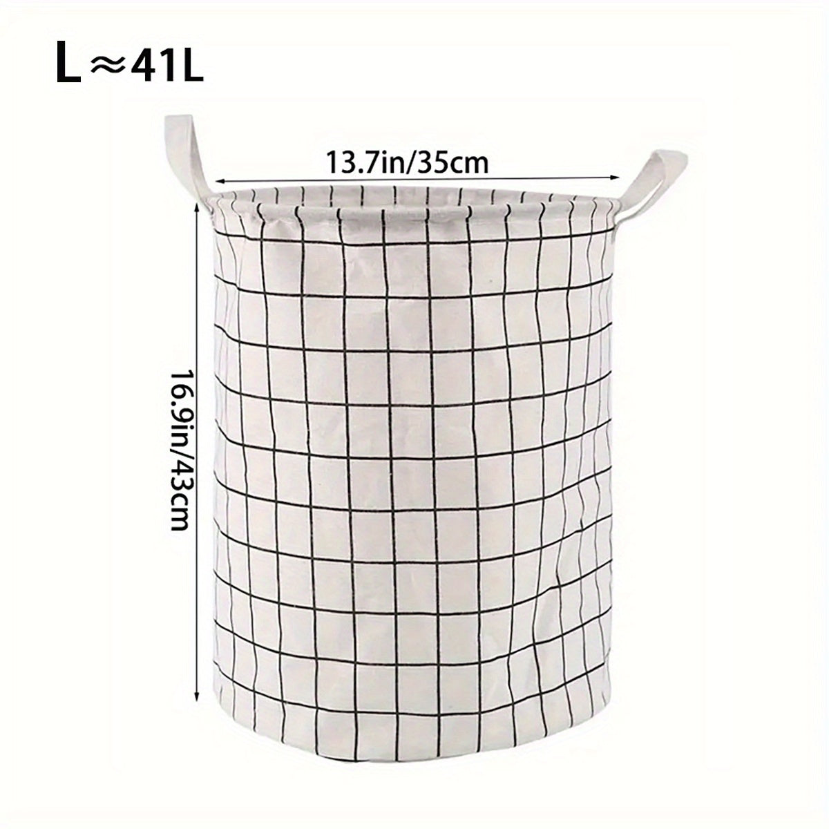 Large Foldable Waterproof Laundry Basket with Toy Storage Cotton Linen Plaid