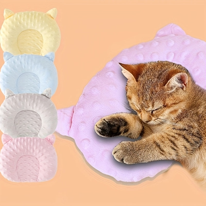 U-Shaped Pet Bed for Small Dogs and Cats Polyester Plush Oval Shape