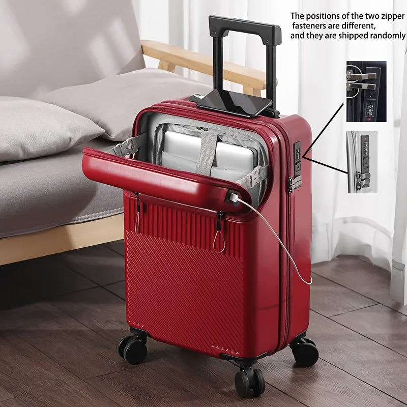 20 dyuymli qattiq qobiq bilan olib yuriladigan sumka TSA qulfi USB zaryadlash Spinner g'ildiraklar bilan