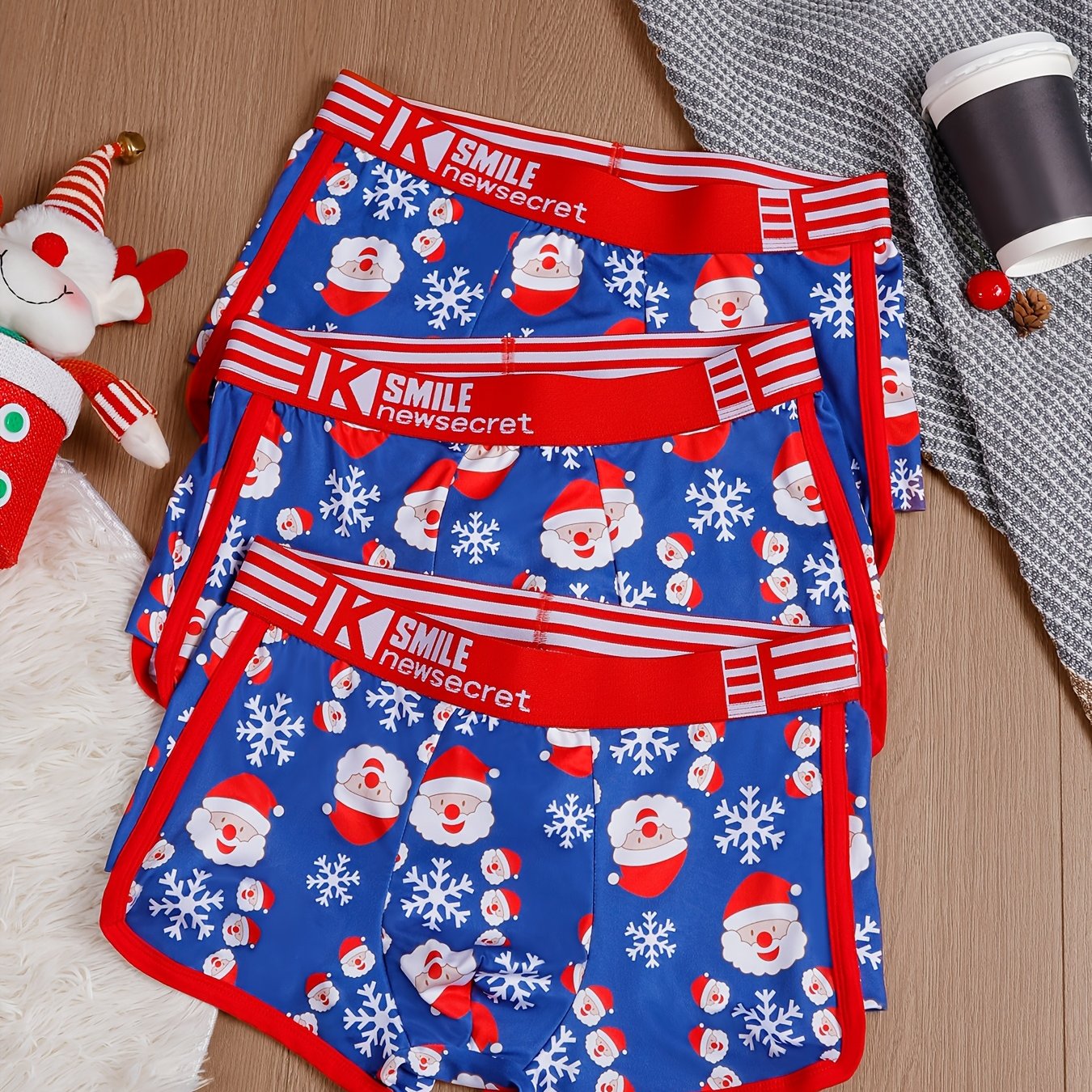 Men's Striped Boxer Briefs Polyester Blend Elastic Waist Color Block Casual