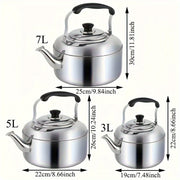 Stainless Steel Whistling Kettle 3 5 7 Liter Stovetop Hot Water Boiler