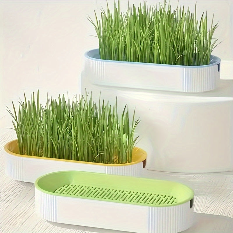 Hydroponic Cat Grass Growing Kit with Durable Tray Indoor Gardening