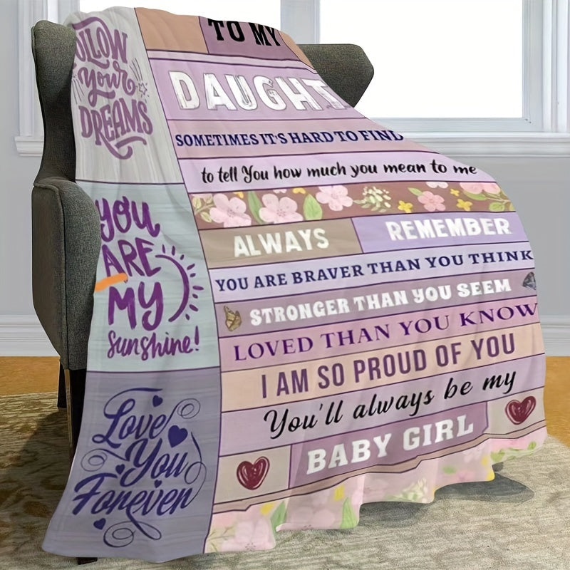 Lightweight Flannel Blanket for Girls Teens Autumn Winter High-Definition Print Envelope Style 1pc