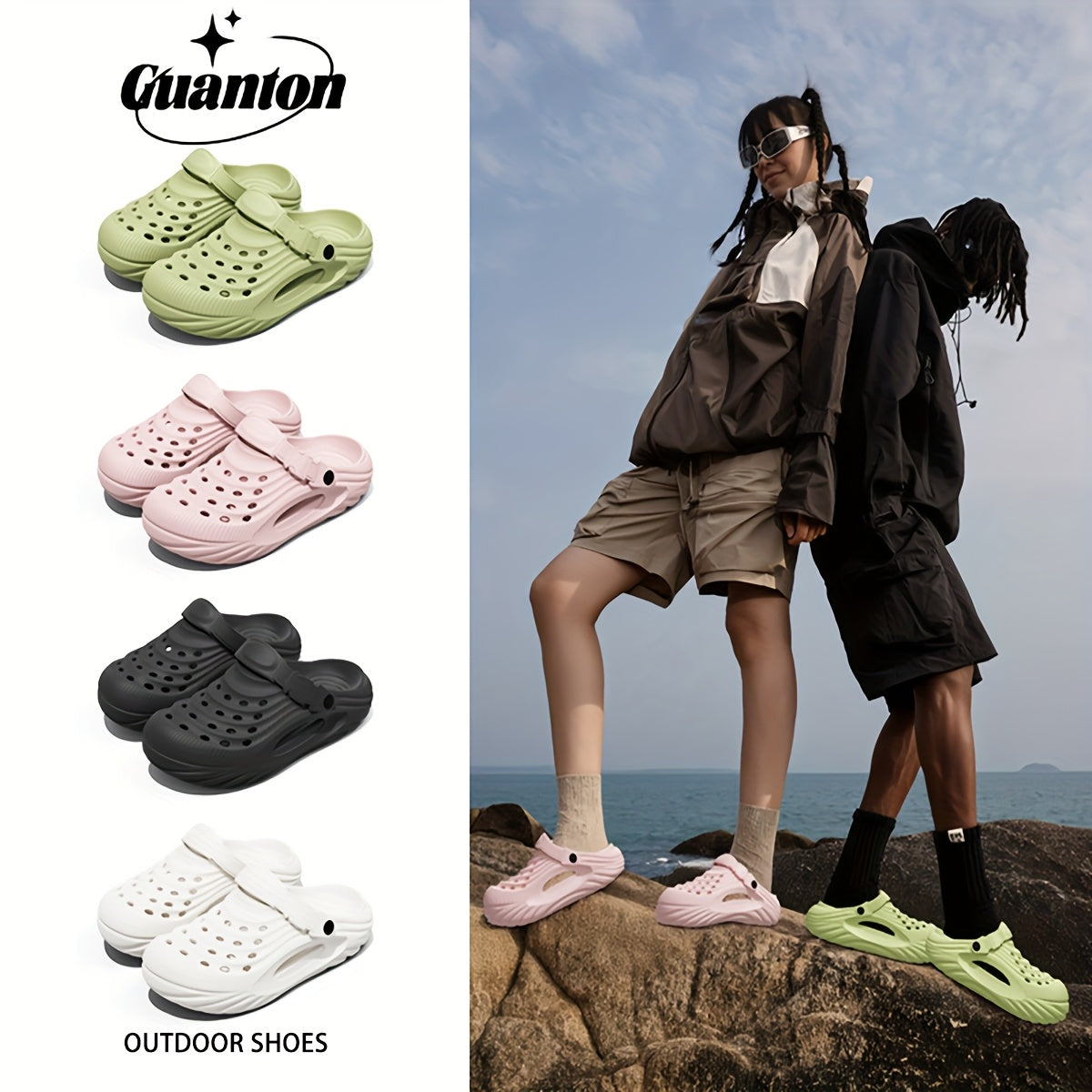 Unisex Summer Outdoor Sports Shoes EVA Solid Color Comfortable Garden Beach Street