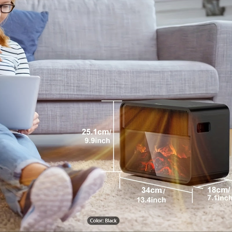 Electric Fireplace Heater 1500W 3D Flame Effect Remote Overheat Protection