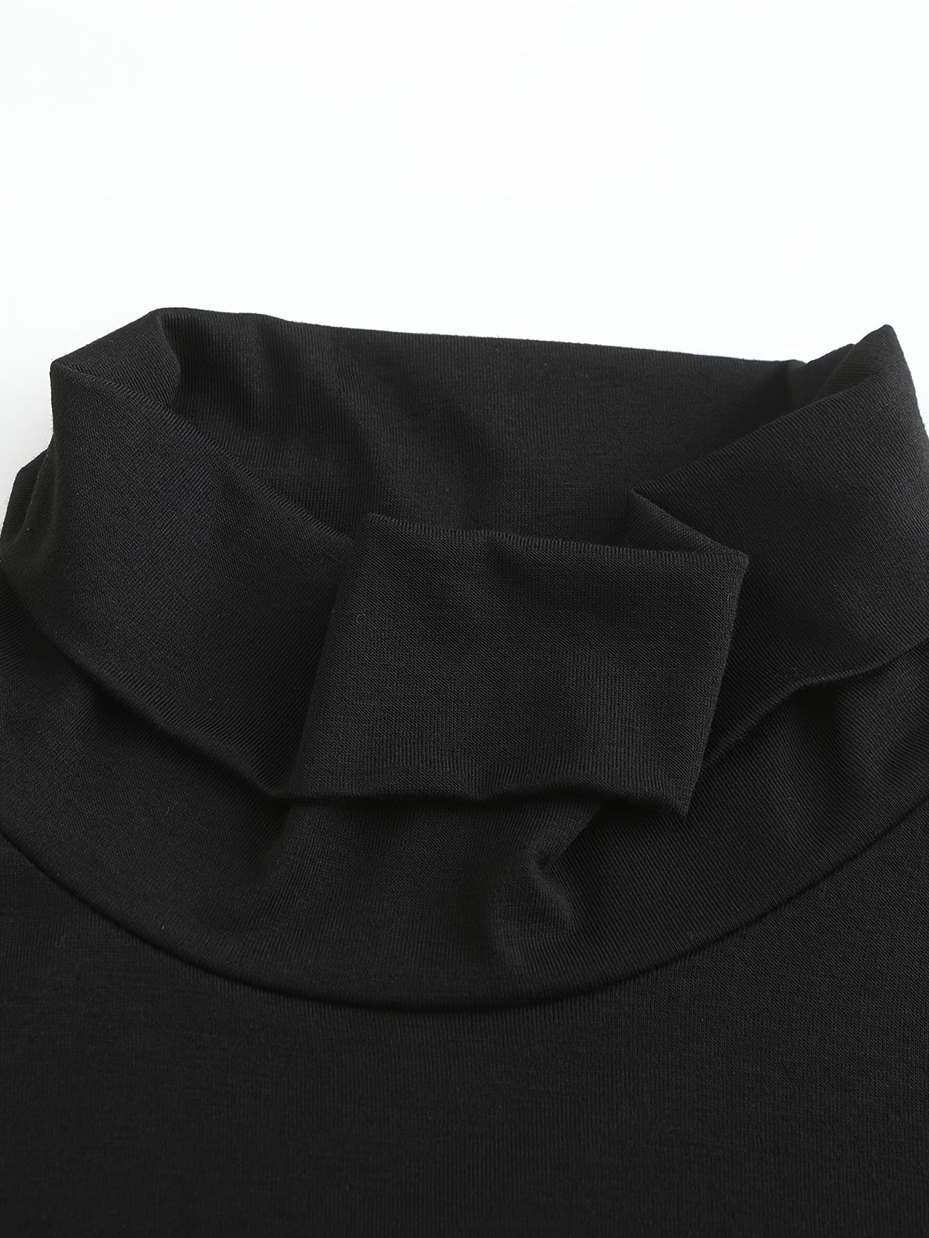 Men's Long Sleeve Turtleneck Shirts Solid Color Polyester Knit Fall Winter Set of Three