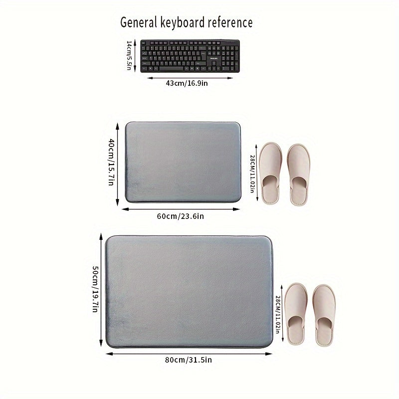 Thick Plush 25D Sponge Bath Mat Non-Slip Absorbent for Shower Kitchen Bedroom