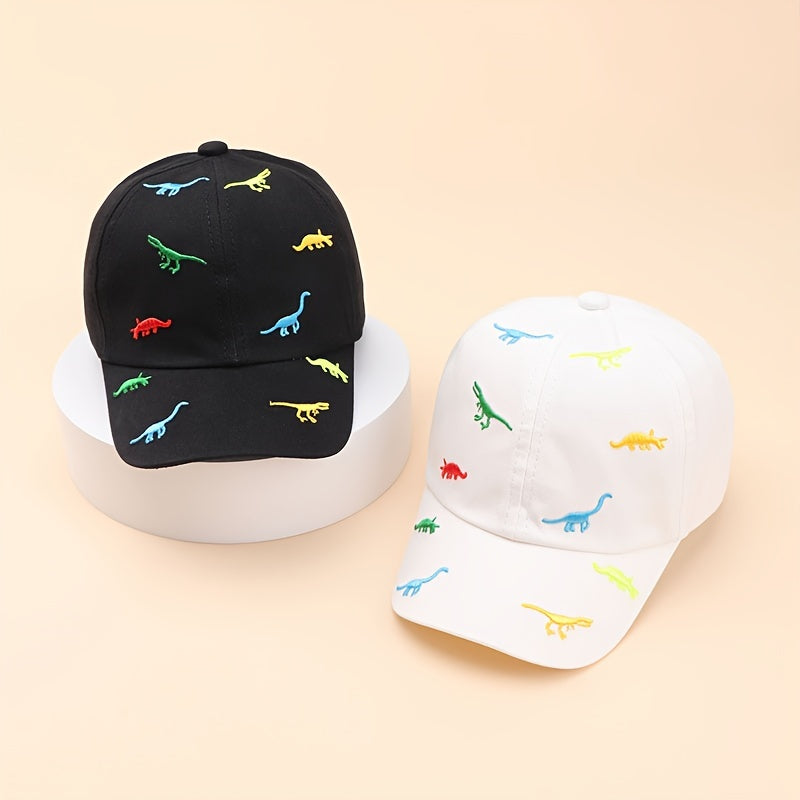 Kids Dinosaur Embroidered Baseball Cap Sun Protection for Boys 3-14