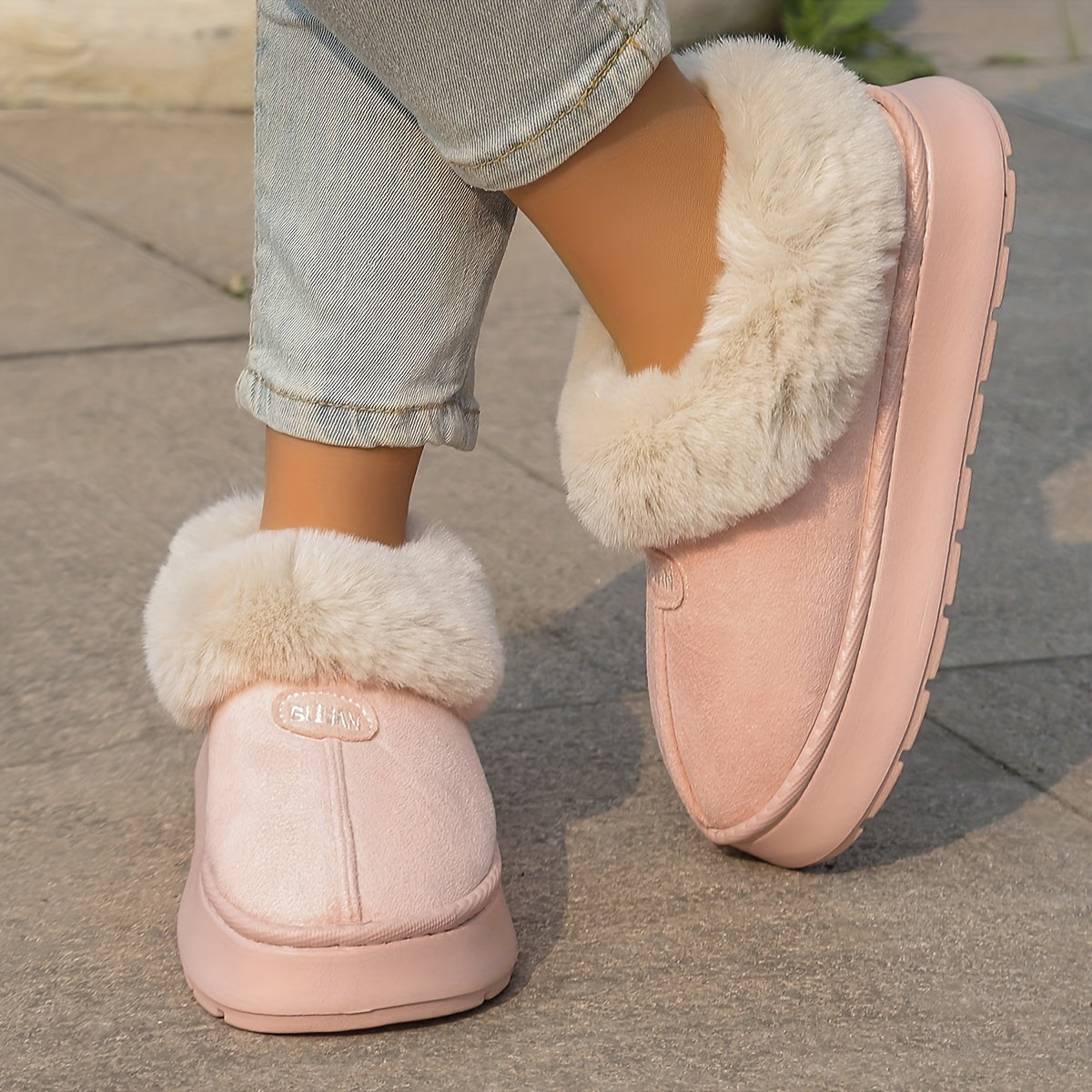 Женские зимние сапоги на fleece-утеплителе, однотонные, повседневные, водонепроницаемые, зимняя обувь