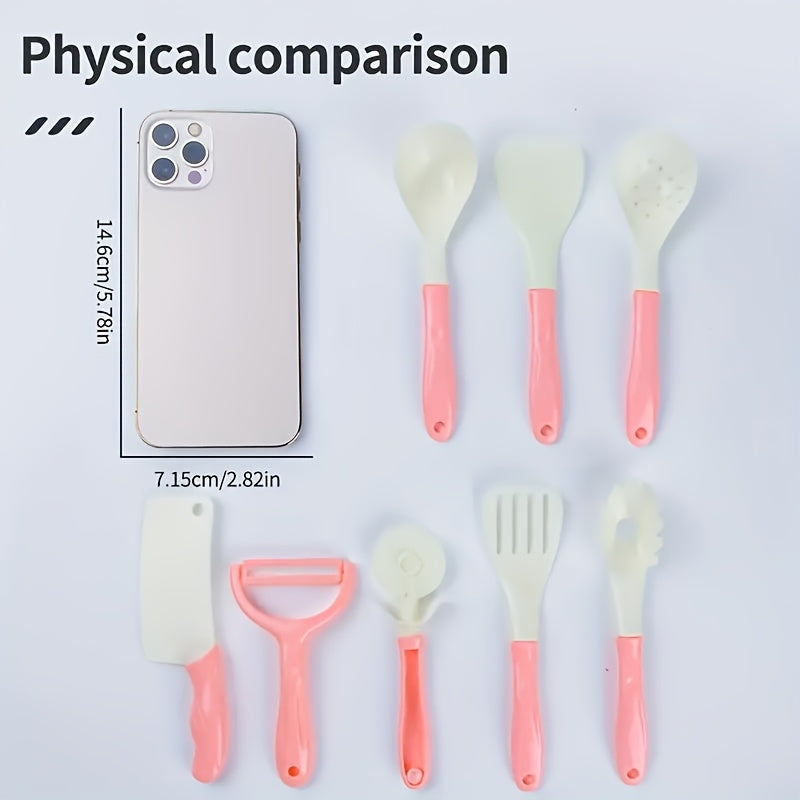 Pink Miniature Cooking Playset for Girls with Utensils Pots Pans Food Kids' Kitchen Toy